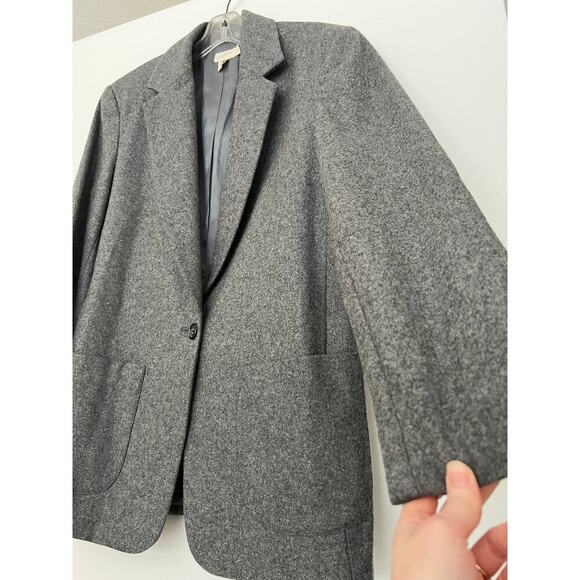 J. Crew Gray Wool Oversize Blazer Sz 8 - Picture 4 of 4
